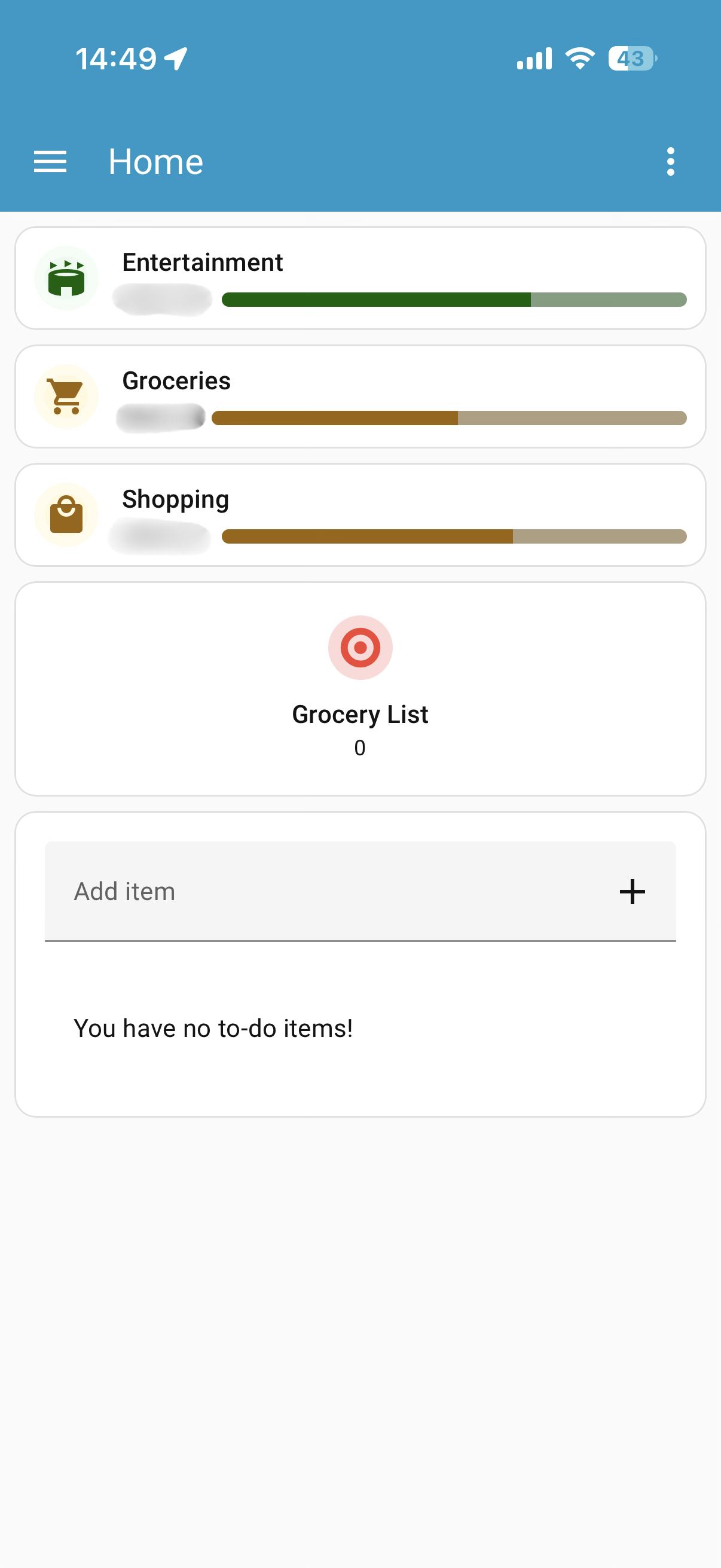 Grocery Dashboard Mobile
